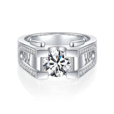 9K Gold 10K Gold 14K Gold 18K Gold Round Shaped 1.0 CT Moissanite Engagement Ring for Men