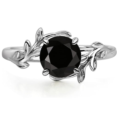 Sterling Silver Round Shaped Gemstone Branch Ring