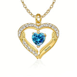 Copper Sterling Silver Simulated Birthstone Name Pendant Necklace for Mom