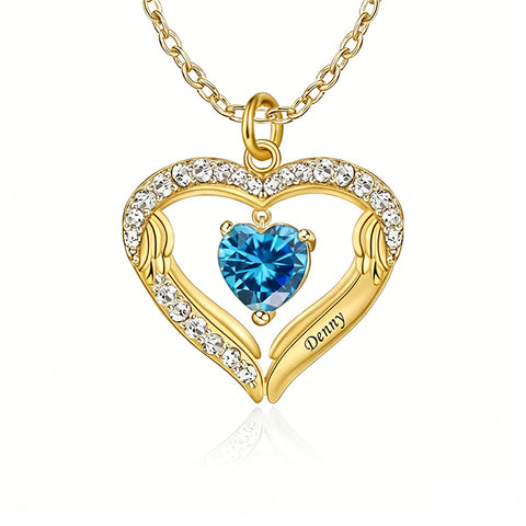 Copper Sterling Silver Simulated Birthstone Name Pendant Necklace for Mom