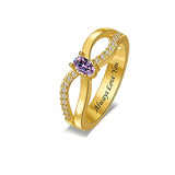 Copper Sterling Silver Personalized 1-6 Simulated Birthstones  Infinity Family Ring for Women