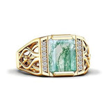 Sterling silver 10K 14K 18K Gold Emerald Cut 4 Carat Mens Gemstone Engagement Ring Promise Ring for Men