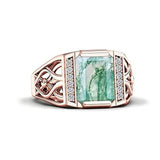 Sterling silver 10K 14K 18K Gold Emerald Cut 4 Carat Mens Gemstone Engagement Ring Promise Ring for Men