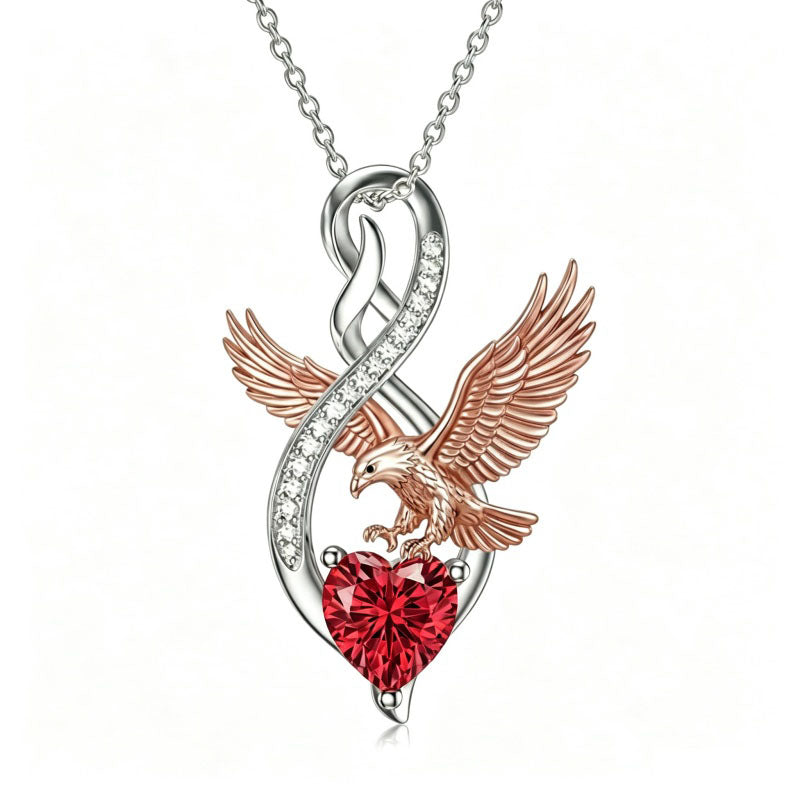 Sterling Silver 12 Month Birthstone Infinity Heart Animal Pendant Necklace Christmas Birthday Jewelry Gift