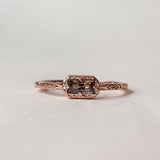 Sterling Silver Natural Moss Agate  Ring with Opal, Blue Topaz, Baguette, and Cubic Zirconia