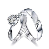 Sterling Silver Cubic Zirconia Endless Love Matching Set Couple Rings