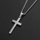 Men's Silver Cross Necklace Gifts for Him Cross for Men Crosses Gift for Bro Son Bff