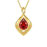 14K Gold Plated  Birthstone Celtic Knot Infinity Necklace  Birthday Christmas Jewelry Gift