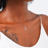 925 Silver Mustard Seed Necklace Tear Drop Pendant Necklace