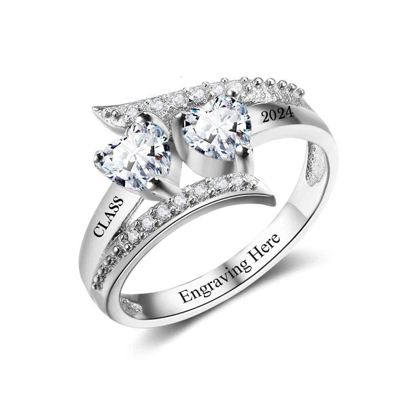 Sterling Silver Personalized Class Graduation Ring– romanticwork