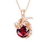 14K Gold Birthstone Dragon Necklace Pendant Necklace