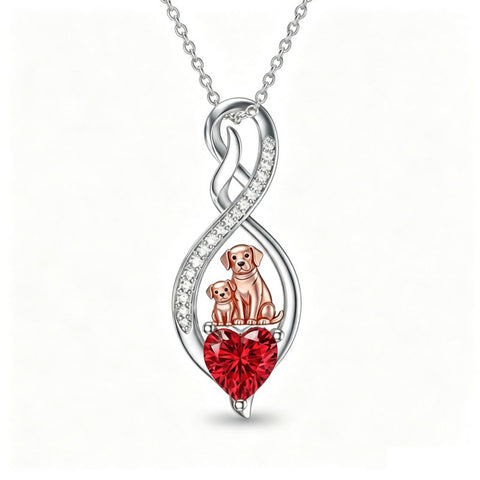 Sterling Silver 12 Month Birthstone Infinity Heart Animal Pendant Necklace Christmas Birthday Jewelry Gift