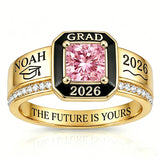 Sterling Silver Personalized Birthstone Class Ring Graduation Gifts for Women