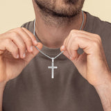 Men's Silver Cross Necklace Gifts for Him Cross for Men Crosses Gift for Bro Son Bff