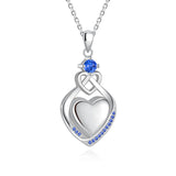 925 Sterling Silver Cremation Jewelry CZ Teardrop Urn Necklace for Ashes Heart Pendants Ashes Keepsake Jewelry