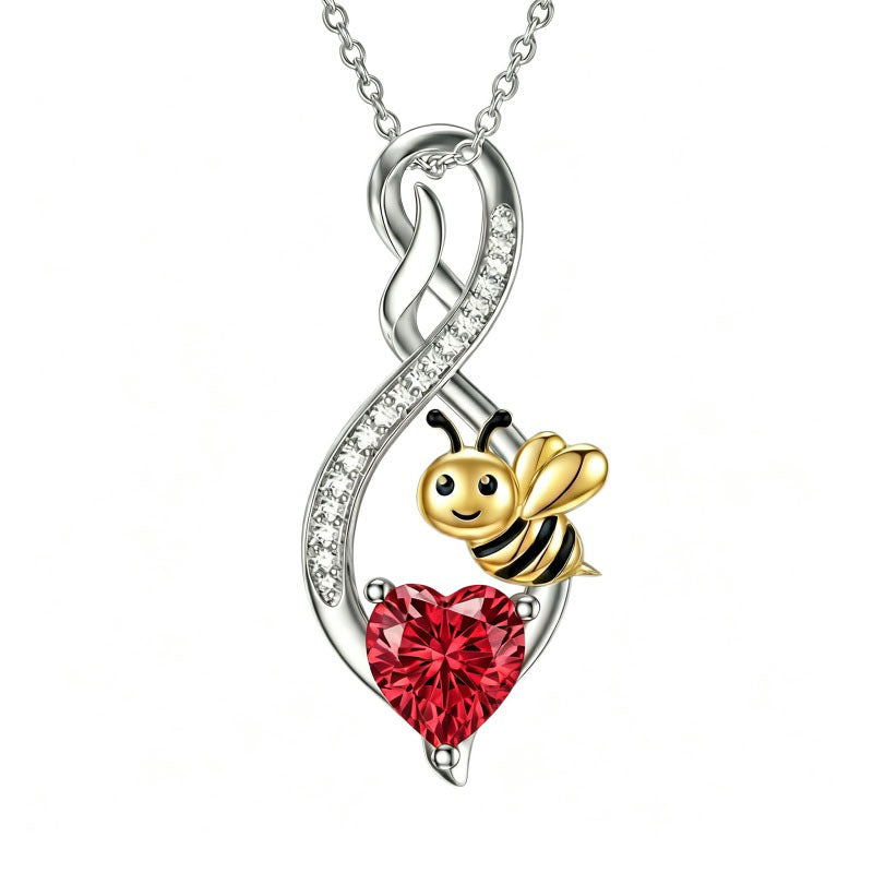 Sterling Silver 12 Month Birthstone Infinity Heart Animal Pendant Necklace Christmas Birthday Jewelry Gift