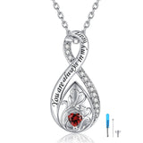 Sterling Silver Personalized Engraved Infinity Urn Necklace for Ashes