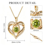 14K Gold Plated Heart Birthstone Infinity Necklace Christmas Valentine Birthday Gift