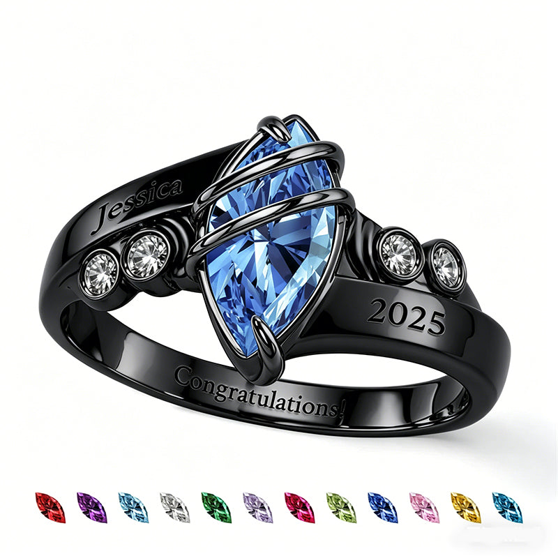 Sterling Silver Personalized Graduation Ring for Class of 2026