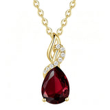 14K Gold Plated  Teardrop Birthstone Pendant Necklace Birthday Gifts for Women