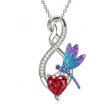 Sterling Silver 12 Month Birthstone Infinity Heart Animal Pendant Necklace Christmas Birthday Jewelry Gift