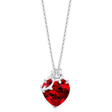 10K 14K 18K White Gold Heart Birthstone Rose Pendant Necklace Mothers Day Gift