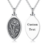 Sterling Silver 12 Month Birth Flower Urn Necklace for Ashes