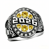 Copper Sterling Silver Custom Birthstone  Engraved Class Ring for Men