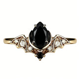 Sterling Silver 10K  14K  18K Gold 1CT-4CT Black Onyx Engagement Ring Gothic Wedding Promise Ring