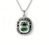 Copper Sterling Silver Personalized Birthstone Engraved Class Graduation Necklace