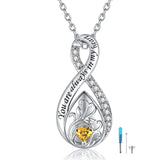 Sterling Silver Personalized Engraved Infinity Urn Necklace for Ashes