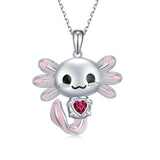 Axolotl Necklace 925 Sterling Silver Axolotl Pendant Cute Animal Jewelry Gift for Women Girls Daughter
