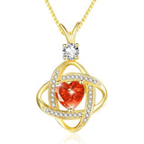 14K Gold Plated Heart Birthstone Infinity Pendant Necklace for Women Anniversary Christmas Birthday Gifts