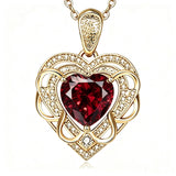 14K Gold Plated Heart Birthstone Heart Necklace for Women Fashion Wedding Anniversary Birthday Gifts