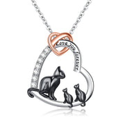Sterling Silver Mama Cat with 2  3 4 Kitten with Engraved