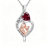 14K Gold Plated Birthstone Heart Infinity Necklace Mother's Day  Gift