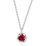 10K 14K 18K White Gold Birthstone  Flower Pendant Necklace Mothers Day Gift