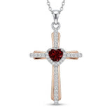 14K Gold Plated Birthstone Cross Necklace for Women  Protection Jewelry