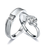 Sterling Silver Cubic Zirconia Endless Love Matching Set Couple Rings