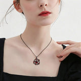 Sterling Silver Black Heart Skeleton Birthstone Necklace With Engraved Halloween Gift