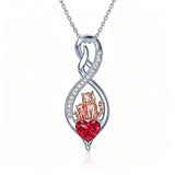 Sterling Silver 12 Month Birthstone Infinity Heart Animal Pendant Necklace Christmas Birthday Jewelry Gift