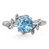 Sterling Silver Round Shaped Gemstone Branch Ring