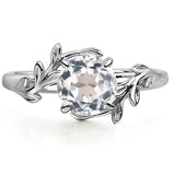Sterling Silver Round Shaped Gemstone Branch Ring