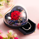 Blue Drawer Type Love Eternal Flower Gift Box Rose Jewelry Box Necklace Pendant Ring Box
