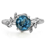 Sterling Silver Round Shaped Gemstone Branch Ring