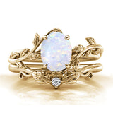 Sterling Silver Natural Moss Agate Blue Sandstone Opal Set Ring