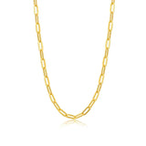 18K Solid Gold Paperclip Chain Necklace Paperclip Chain Necklace For Women Girls Gift