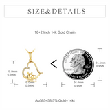 14K Gold 5A Cubic Zirconia Dog Pendant Necklace