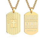 Stainless Steel American Dog Tag Pendant Necklace for Men