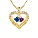 Copper Sterling Silver Simulated Birthstone Name Pendant Necklace for Mom